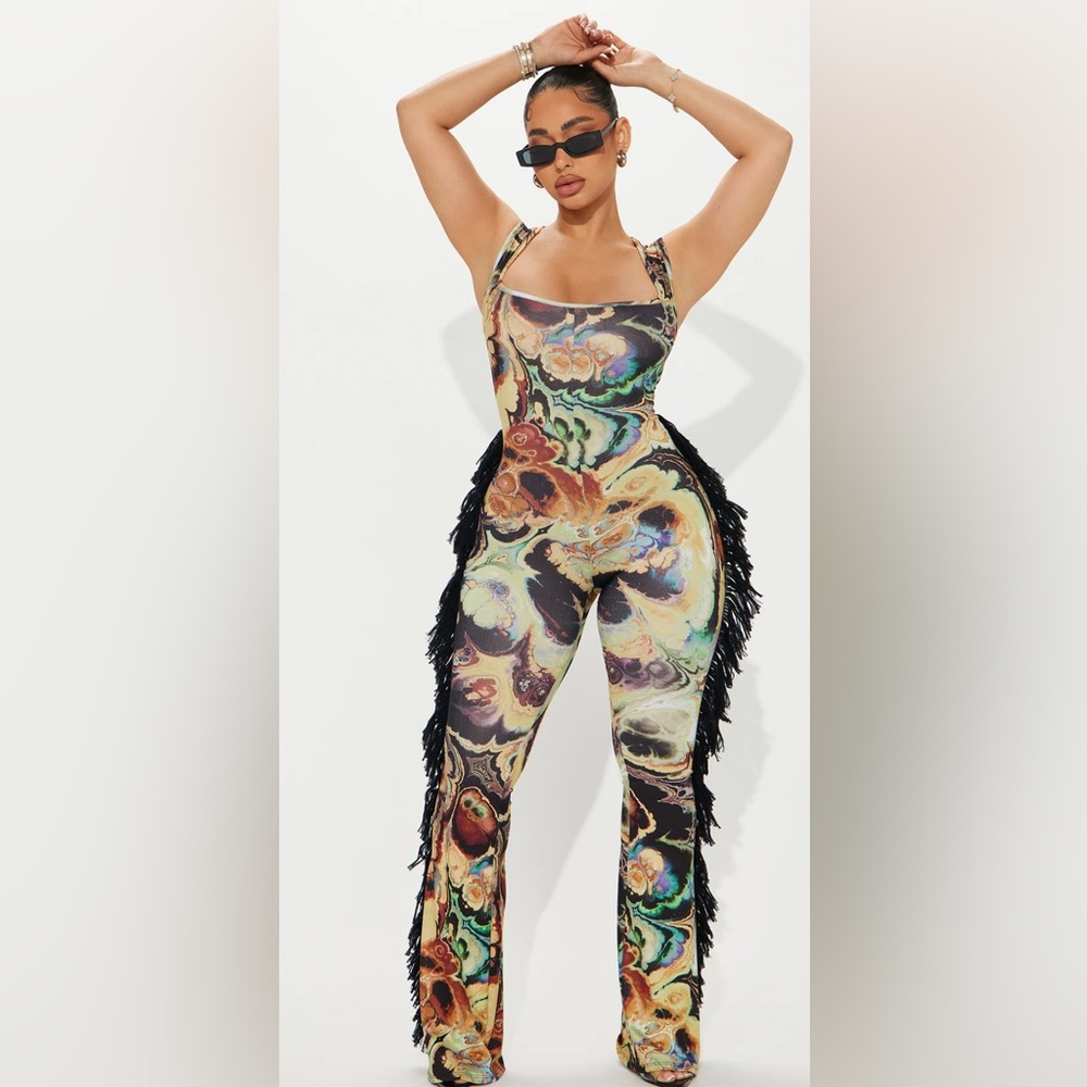 All At Once Multicolor Abstract Print Jumpsuit